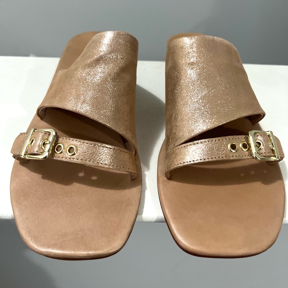 🌻🆕FREE PEOPLE MILA MINIMAL FLAT SANDAL-ROSE GOLD COLOR-SIZE 8.5 - Picture 12 of 17